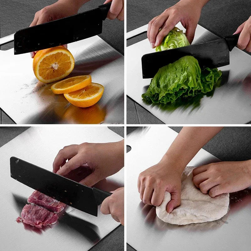 Stainless Steel Cutting Board – Thickened Antibacterial & Mildew-Proof Kitchen Board